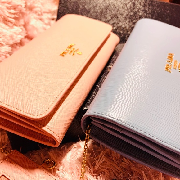 「SOLD 」PRADA 1MH132 VITELLO MOVEI ASTRALE blue wallet NEW - Picture 8 of 8